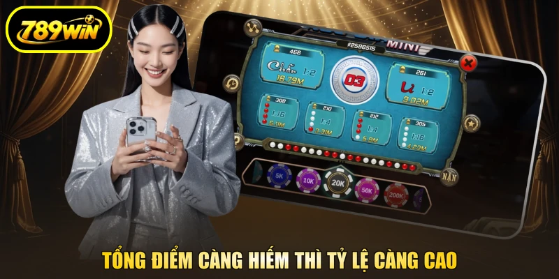 Tổng điểm càng hiếm thì tỷ lệ càng cao